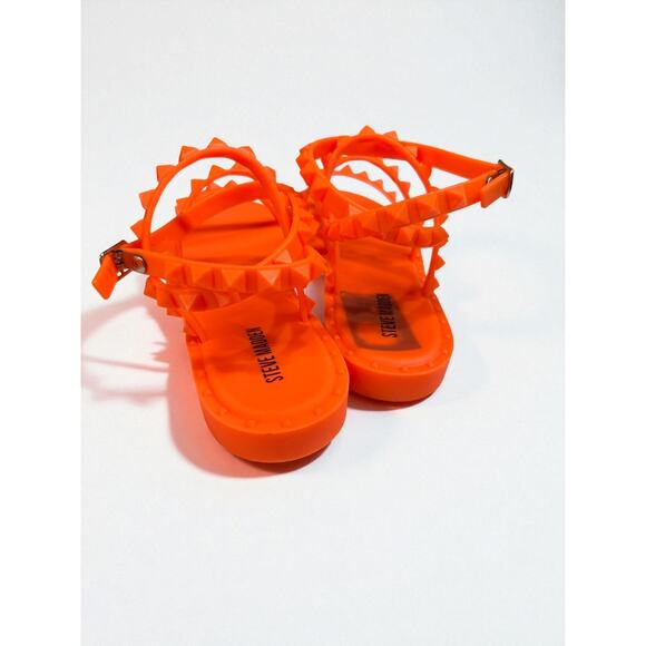 Steve Madden Travel-J Orange Studded Jelly Sandals Women’s Size 8 NIB - Picture 5 of 10